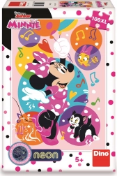 Svetleči neonski puzzle Minnie in balončki 100 XL kosov