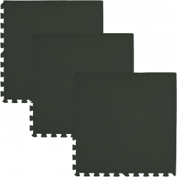 Pena podloga HUMBI 180 × 60 cm – velike vodoodporne sestavljanke, 3 kosi, črna