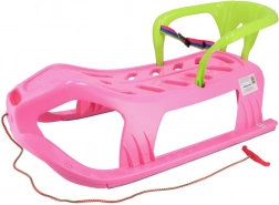 Plastične sani z naslonom Baby Mix Snow Star roza