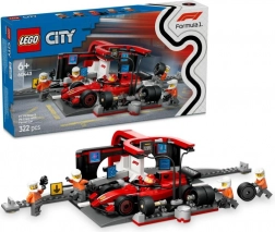 LEGO City F1 postanek v boksih in mehaniki z enosedežem FERRARI