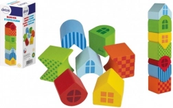 Barvita sestavljiva stolpnica DETOA iz lesa (7 delov)