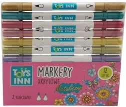 Akrilni kovinski flomastri z dvojno konico, 12 kosov