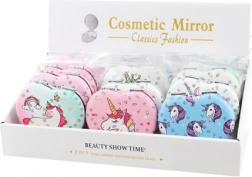 Žepno ogledalo v obliki srca z motivom samoroga