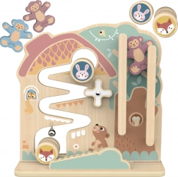 Lesena aktivna tabla in kroglična steza 2 v 1 TOOKY TOY