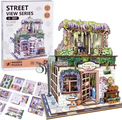 Lesene 3D sestavljanke Cvetličarna z lučko, 243 kosov