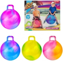 Skač žoga z ročajem 45 cm barvna