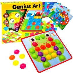 Kreativna mozaika z barvnimi žebljički za otroke