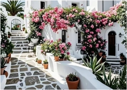 Diamantno slikanje Cvetoče dvorišče 30 × 40 cm