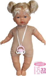Punčka Aitana realistična z mehkim telesom in zvoki 33 cm