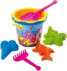 Komplet za pesek s grabljami 7 kos mešanica