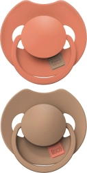 Silikonska dinamična duda LOVI PRIME 18m+ Granola/Orange, 2 kos
