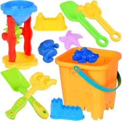 Peščeni set z vedrom, modelčki in orodji