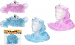 Karnevalni obroč za lase s tančico – mešanica barv