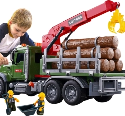 Tovornjak z dvigalom za prevoz lesa s svetlobnimi in zvočnimi učinki