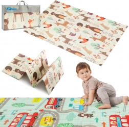 Humbi dvostranska zložljiva penasta podloga XPE 120 × 180 gozd in ulice