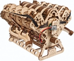 Ugears 3D lesene mehanske puzzle motor V8
