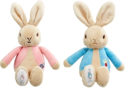 Rainbow plišasto ropotuljico zajček Peter & Flopsy, 1 kos, rožnata