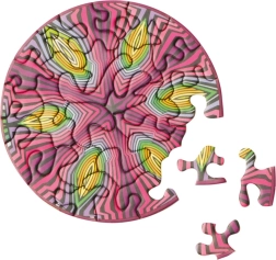 Curiosi okrogla sestavljanka Picoli Hippie 33 kosov