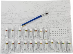 Slikanje po številkah z okvirjem 40 × 50 cm – piratska ladja