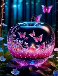 Prelisičenje diamantov Stekleni jabolko 30x40 cm