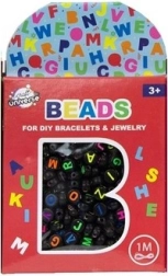 Set kroglic – črke črne + 1 meter vrvice