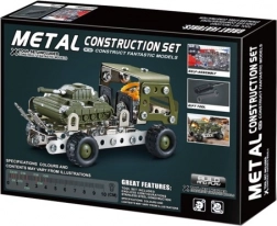 Kovinska sestavljanka Vojaški avto s tankom