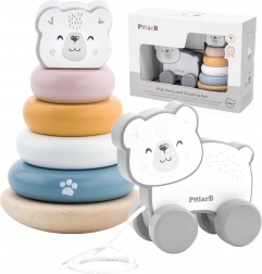 Viga PolarB lesen set polarni medved: piramida in vlečni medvedek