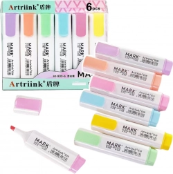 Pastelni šolski označevalniki 6 kos