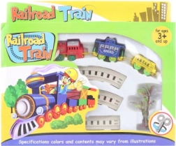 Vlakovna proga z lokomotivo na ključ in 2 vagoni