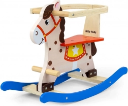 Leseni gugalni konjiček Lucky z varnostnimi ograjami