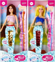 Punčka morska deklica s bleščečim repom 30 cm