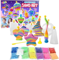 kreativni set sand art – barvani in fluorescentni pesek za izdelavo dekoracij