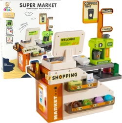 Blagajna s kavarno za otroke z lučkami in zvoki, 70 kosov