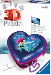 RAVENSBURGER 3D sestavljanka srce morska deklica – škatlica za nakit, 54 koščkov