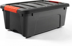 Plastična shranjevalna škatla 12 l z pokrovom DOLONI, črna