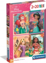 Clementoni puzzle Disney princese 2×20 koščkov