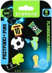 Gumijaste značke Football fluo – 6 kosov