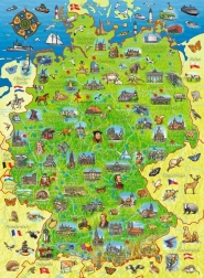 Ravensburger puzzle barvni zemljevid Nemčije XXL 200 koščkov
