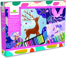 Artissimo XXL ustvarjalni komplet – akvarel, pastele in akrilne barve: čarobne živali