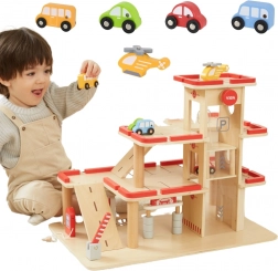 Lesene parkirne garaže z dvigalom in vozili VIGA