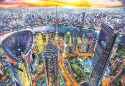 Sestavljanka Pogled na Šanghaj 2000 koščkov