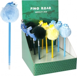 Kemični svinčnik z dinozavrom in puhastim pomponom