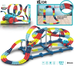 Train Set with Car, 291 Battery-Operated Pieces