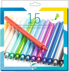 Djeco flomastri s tanko konico, 15 kosov