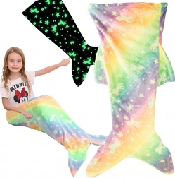 Mavrična svetleča odeja v obliki repa morske deklice za otroke