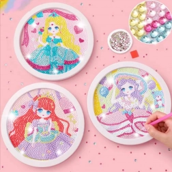 Diamantno slikanje 20 × 20 cm z okroglim okvirjem