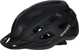 Kolesarska čelada Rallex s ščitnikom, črna, M 54–58 cm