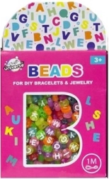 Komplet perlic – črke neon + 1 meter vrvice