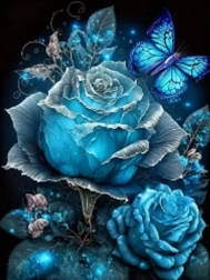 Diamantno slikanje Modra vrtnica 30x40 cm