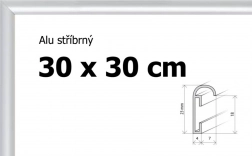 Aluminijast okvir 30x30 cm v srebrni barvi